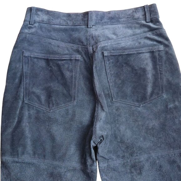 Y2K Karen Kane Lifestyle Womens High Rise Suede Leather Pants Size 8 Black Lined - Picture 9 of 11